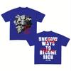 Men's Cotton T-shirt Printed with The Words UNWAYS To BECOME RICH Casual Sports Comfortable Hip-hop Style Crew Neck Short Sleeve
