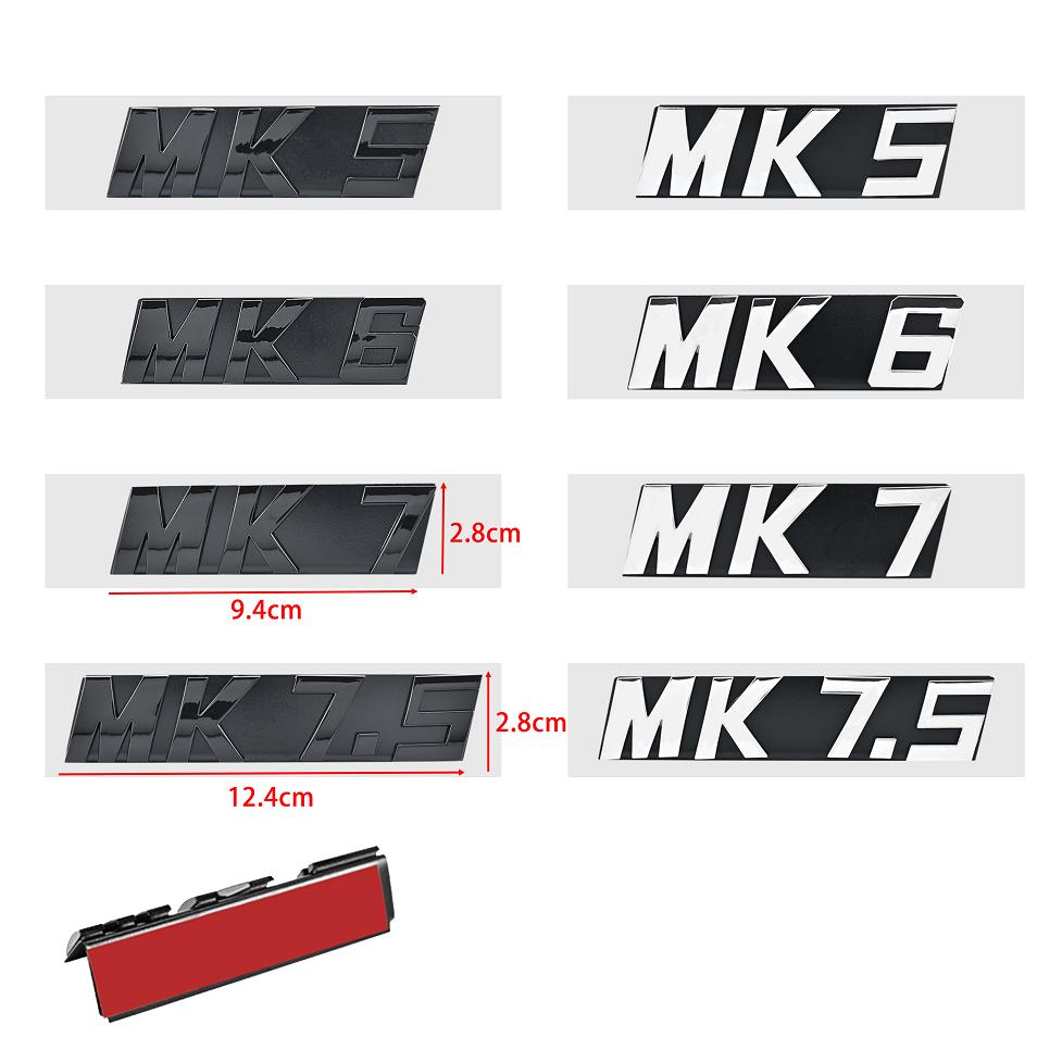3D ABS Letters MK5 MK6 MK7 MK7.5 Emblem for VW Volkswagen GOLF Car Grille Bracket Badge Sticker Glossy Black SilverNB10