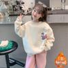 2025 Korean-Style Girls' Cartoon Bear Hoodie: Stylish Autumn/Winter Velvet Top