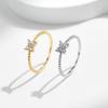 Factory Sale Engagement Women Gold Filled Moissanite Diamond Wedding Ring Set 925 Sterling Silver Two-Tone Clover Ring