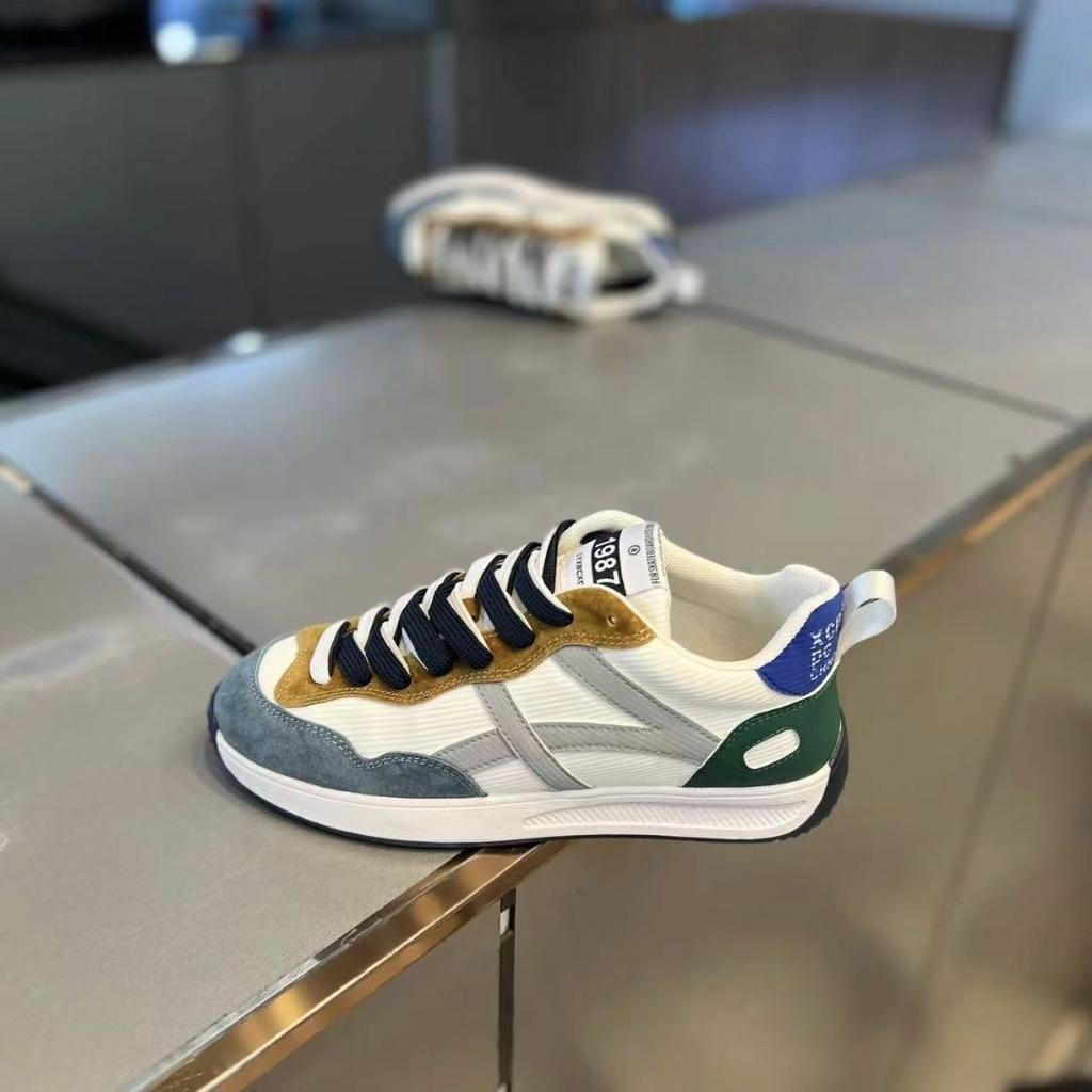 Spring New Fashion Brand Sneakers Men's Fine Grain Velvet Color Matching All-match Popular Casual Shoes