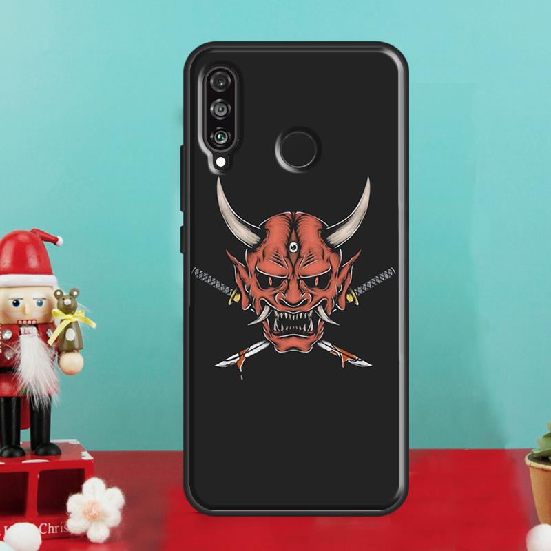 Japanese Samurai Oni Mask For Huawei Nova 7i 8i 11i 12i 12s 9 10 SE Y90 Y60 Y70 Y72 Y61 Y91 P30 P40 Lite P60 Pro Case
