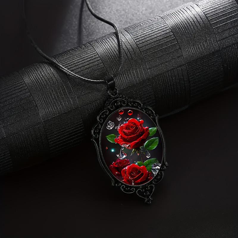 Retro Gothic Moon And Sun Pendant Necklace Women Men Punk Cross Metal Leather Rope Chain Vintage Jewelry Gift