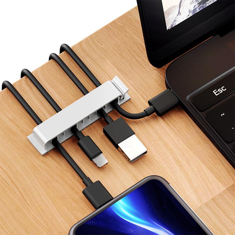 Removable Silicone Cable Organizer Cord Management Wire Holder Clips Reusable USB Winder for Travel Home Office Use