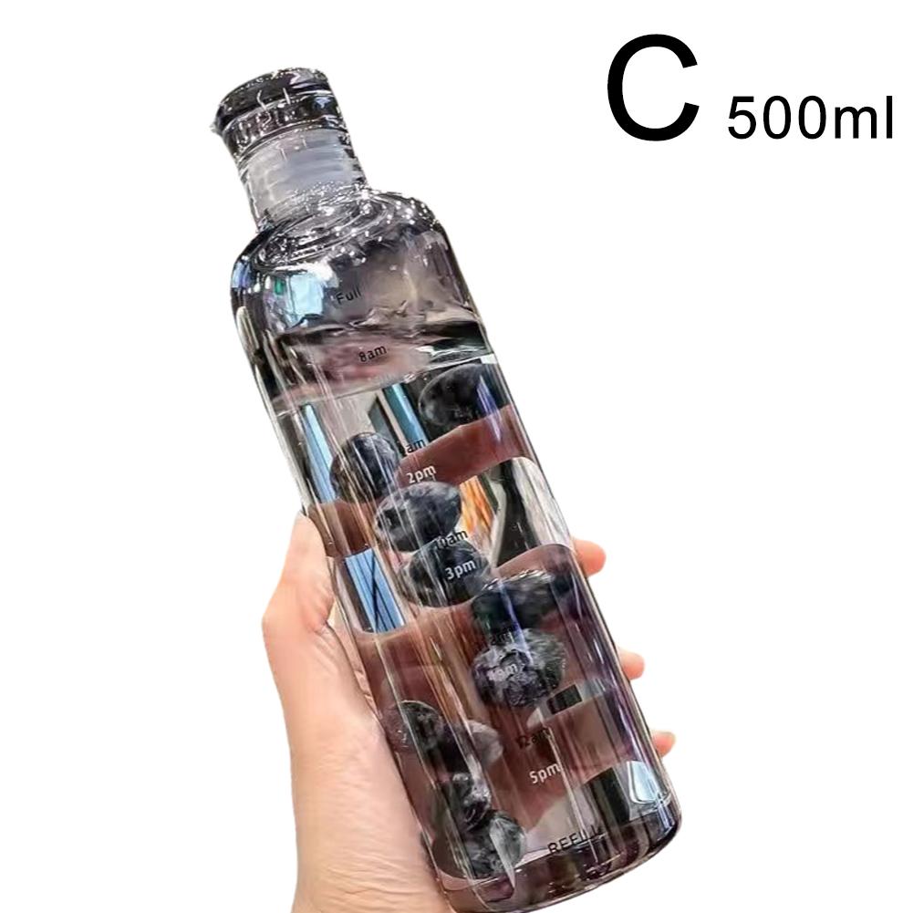 Newest Water Cup Sport Water Bottle With Time Scale Plastic Water Container Leakproof Milk Cup Drinkware Outdoor Water Bottle