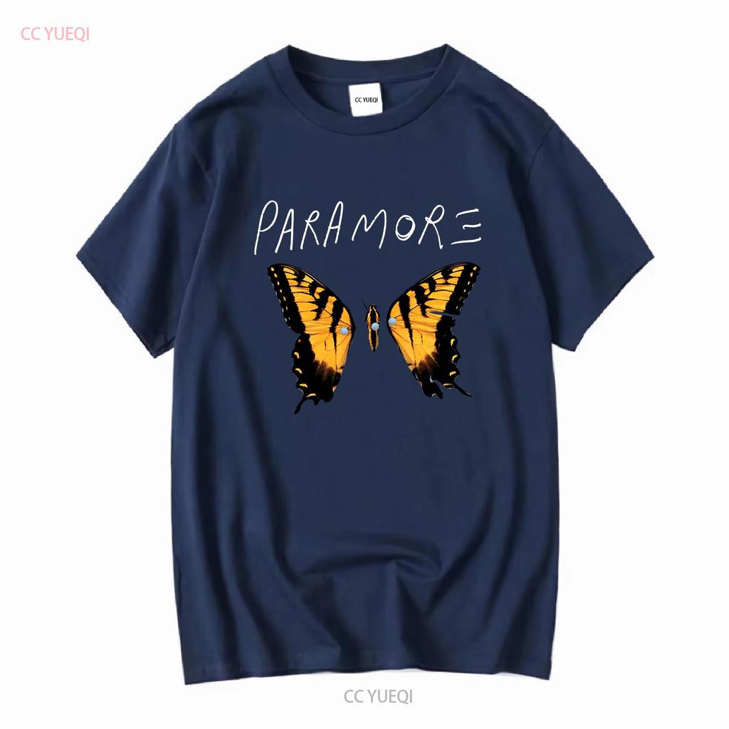 Camiseta Banda Paramore Rock Joya Negra Papá Para Regalo vintage Lavada Elástica gráfica Suave Ligeramente Elegante Transpirable Informal