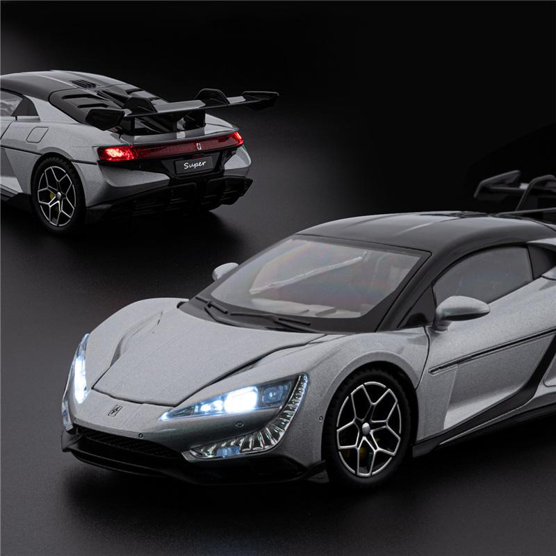 1:32 BYD Yangwang U9 Alloy Electric Sports Car Model Diecast Metal New Energy Racing Car Model Sound Light Kids Toy Gift