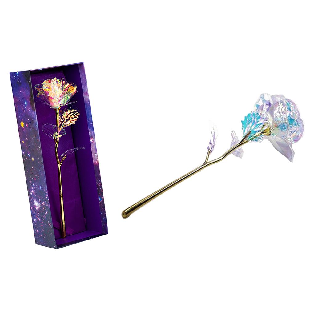 Hot\! 24K Foil Plated Gold Rose Flowers Box Wedding Decor Valentines Day Creative Gift Golden Rose