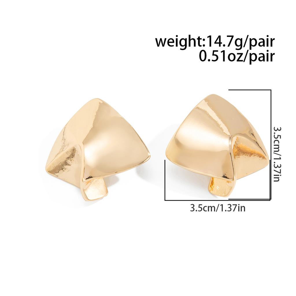 Ingemark Trendy Simple Texture Geometric Stud Earrings Women 2026 New Punk Irregular Metal Piercing Ear Accessories Jewelry Gift