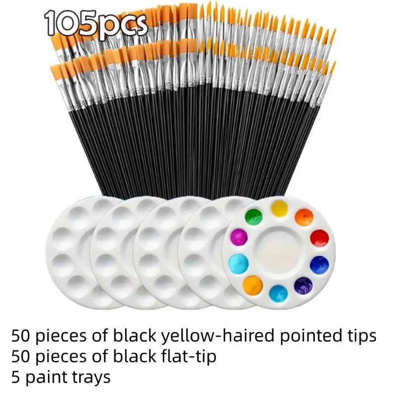 50/55/100/105/110/160pcs Nylon Brush Acrylic Detail Painting Thin Hook Line Pen Professional Paint Brush Kit Art Supplies