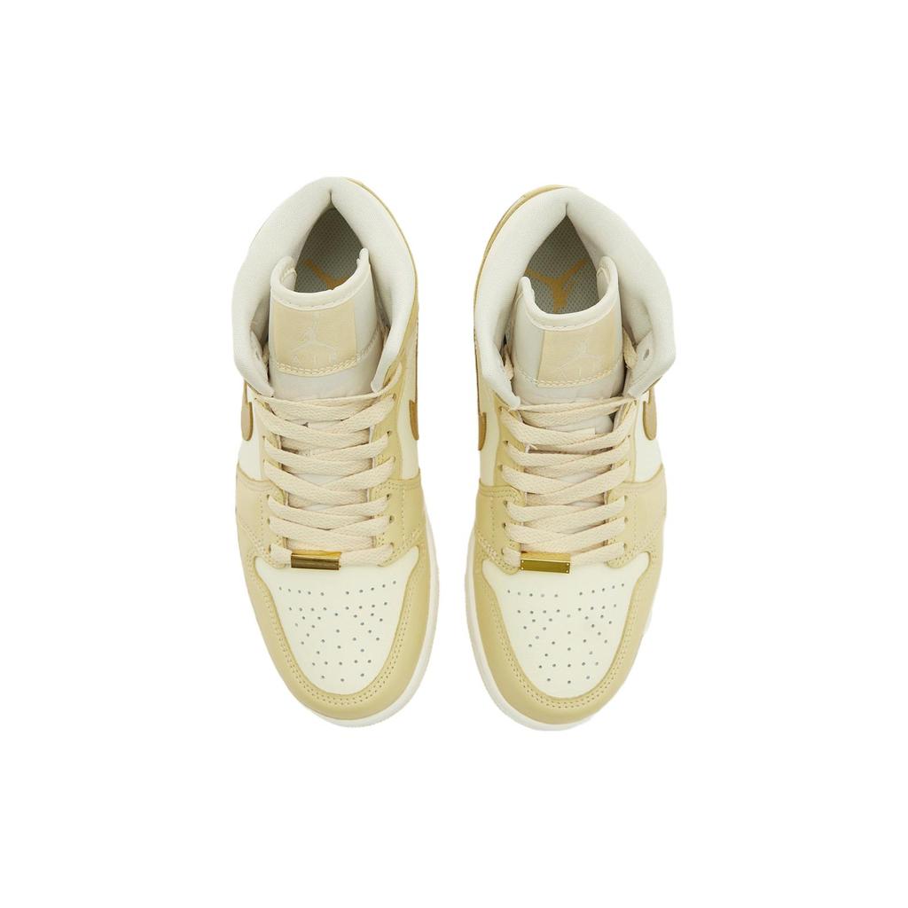 New JORDAN 1 Mid Se Pale Vanilla Metallic Gold Women's FB9892-200