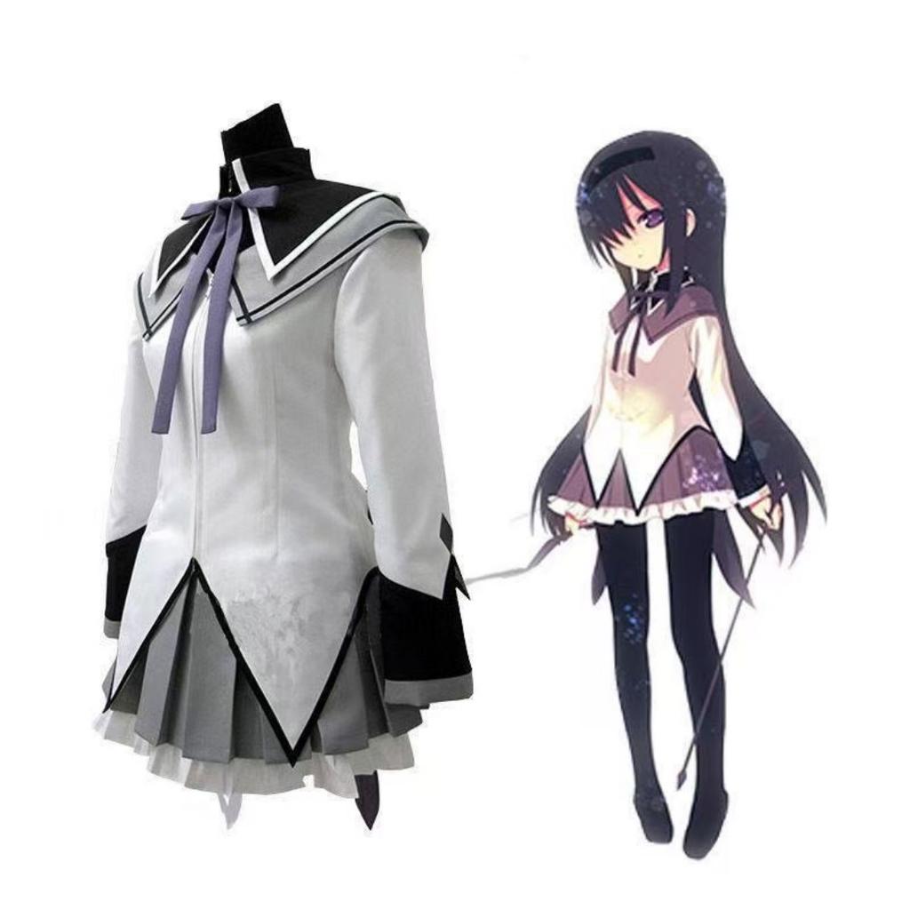Akemi Homura Cosplay Costume Fighting Uniform Stockings  Akemi Homura Outfits