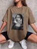Mona Lisa Drinking Beverages Womens Tshirt Summer Breathable Casual T Shirt Loose Soft Tops Hip Hop Oversize Fashion Clothes