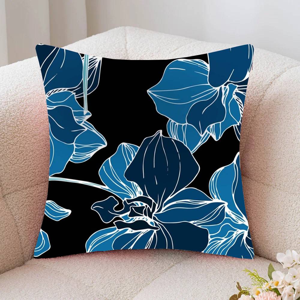 Colorful Flowers Pillow Case Fashion Square Pillowcase Bedroom Sofa Room Ins Decoration Leisure