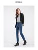 Petite Light Blue High Waist Straight Leg Cigarette Jeans for Women - Slimming Eight/Nine Length (Spring/Summer 2024)