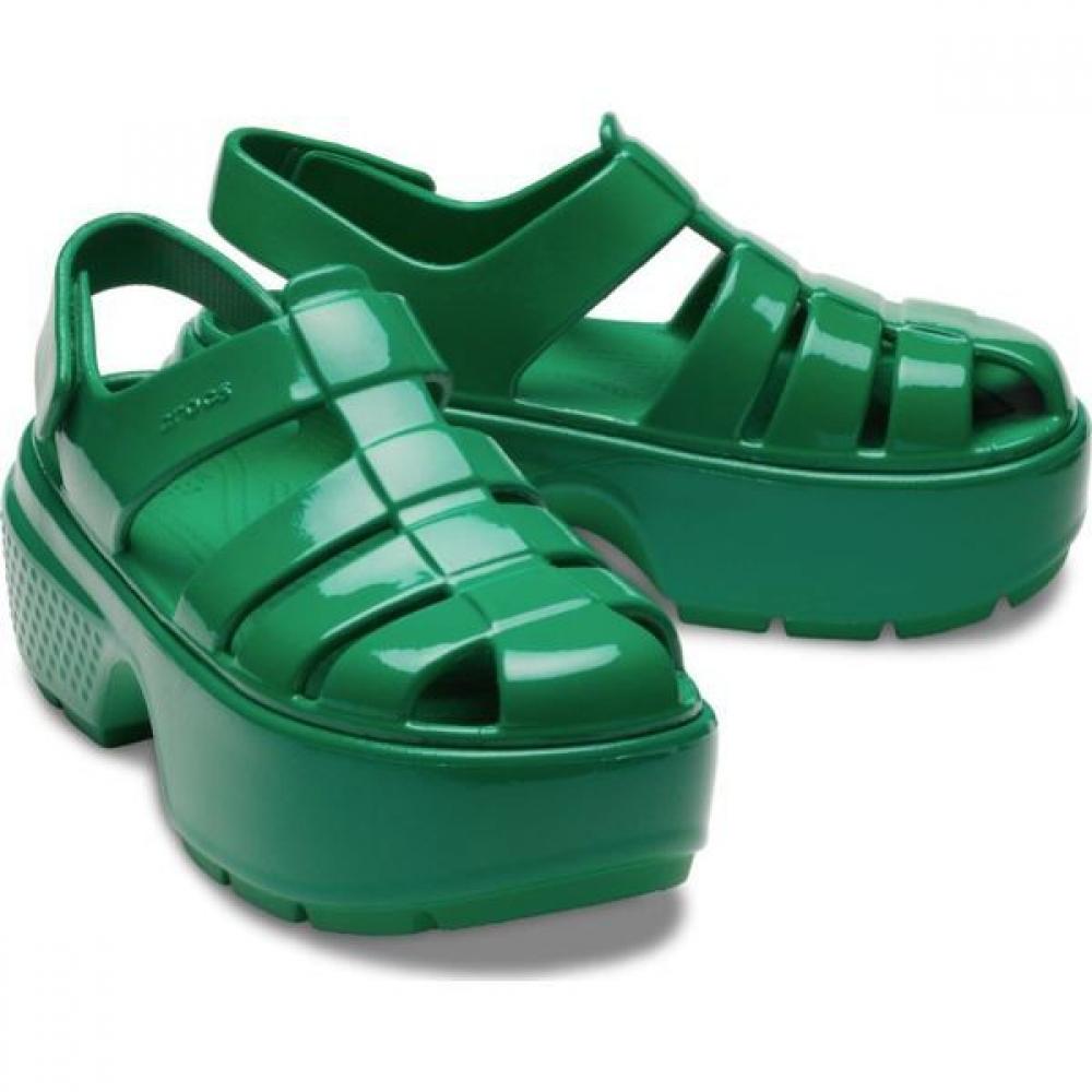 

Crocs Stomp Fisherman Hi sHine Sandals Green Ivy 210057 3wh M5W7(240mm)