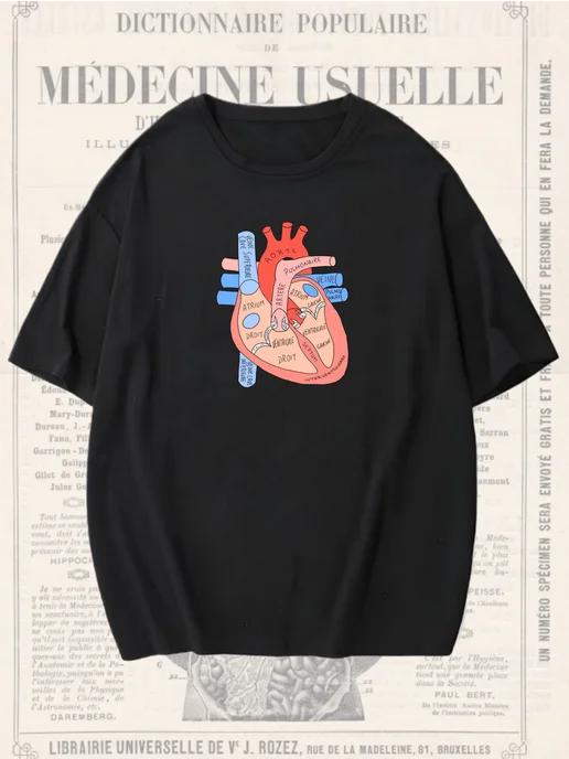 Oversized T-shirt with human anatomy print M