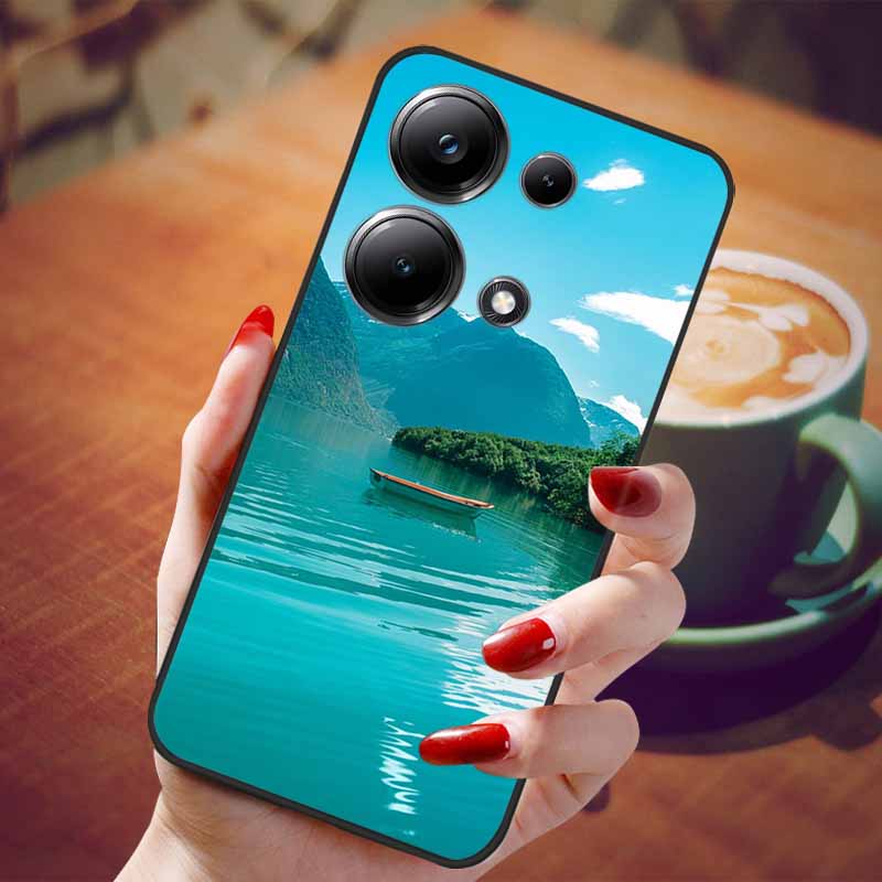 For Poco M6 Pro 4G Case Fashion Marble Silicon Black Cover for Xiaomi Poco M6Pro 4G Phone Case M 6 Pro Soft Shells PocoM6Pro 4G