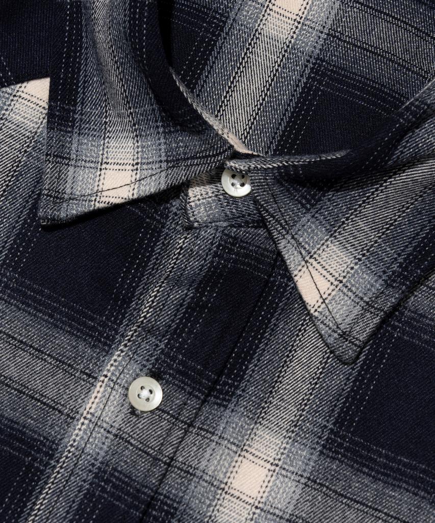 ANALOG MOOD Flannel Oversized Check Shirt (Navy)