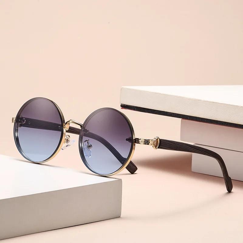 Men Classic Metal Sunglasses Fashion Trendy Uv400 Eye Protection Sun Glasses Women Unisex Retro Vintage Punk Goggle Shades