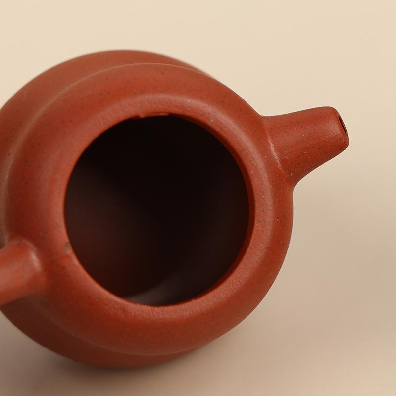 25Ml Enameled Pottery Teapot Pocket Hand Teapot Handstand Fingertip Kettle Tea Pet Dark-Red Enameled Pottery Teaset Accessories