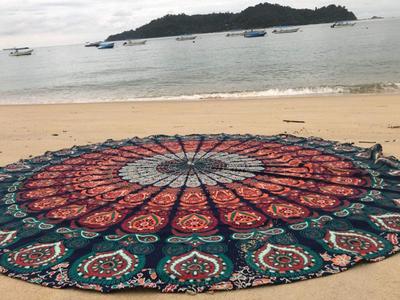 Mandala Round Tapestry Home Wall Art Decor Hippie Baho Yoga Mat Bohemian Round Beach Bedspread Round Picnic Tapestry 100 % Cotton Tapestry