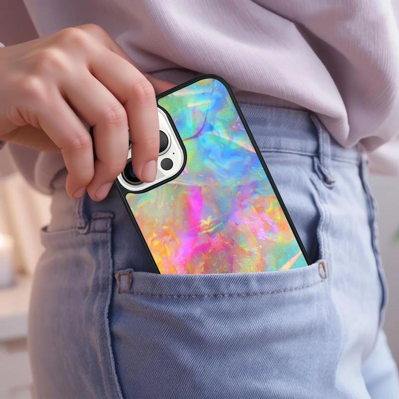 Holographic Iridescent Phone Case For iPhone 17 Air 15 16e 14 13 Pro Max Coque 12 11 Pro Max PLUS cover