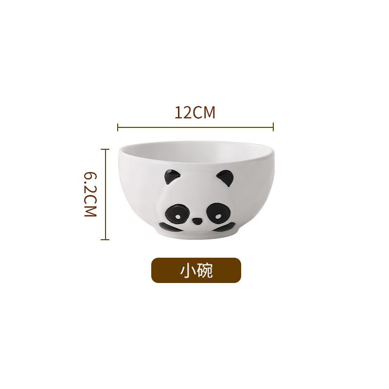 Japanese Tableware Set Cute Panda Underglaze Ceramic Plates High Value Household Bowls Vegetable Plates Dishes