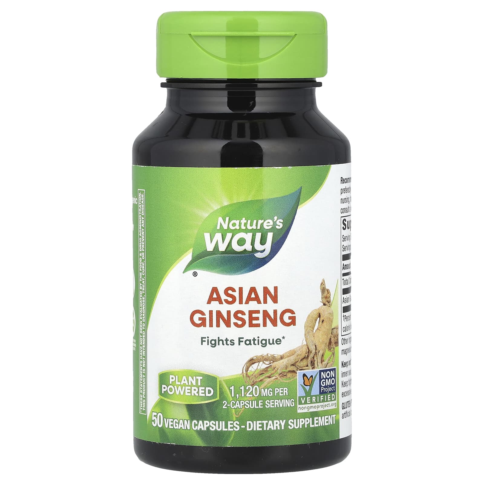 

Nature S Way, Asian Ginseng, 1,120Mg, 50 Veggie Caps (560Mg per Capsule)