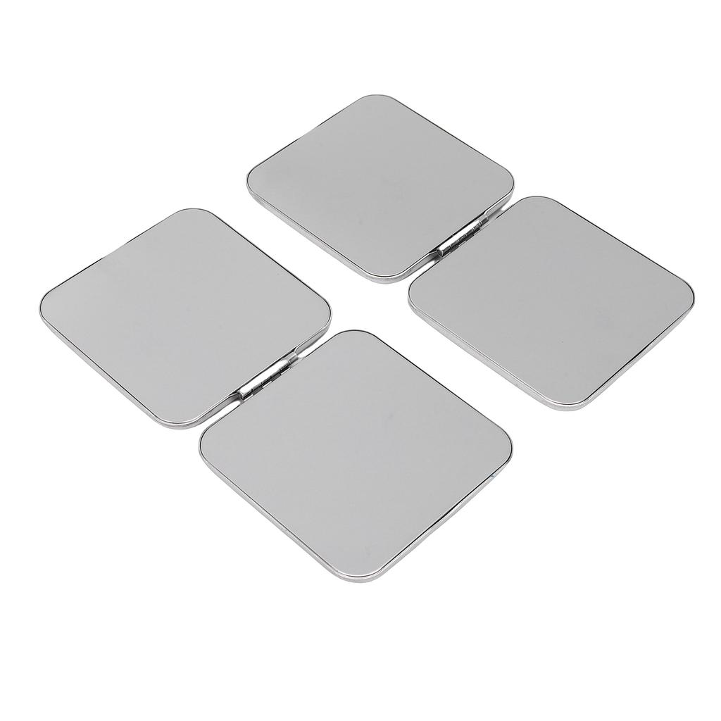 2pcs Stainless Steel Mirror Double Sided Portable Folding Unbreakable Makeup Mirror for Purse  