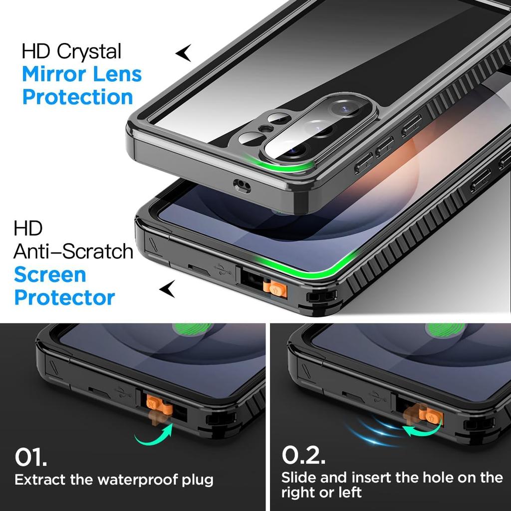 For Samsung S20 S21 S23 S24 Plus S25 FE S25 Edge S26 Ultra IP68 Waterproof  Phone Case Underwater Diving Cover Screen Protector