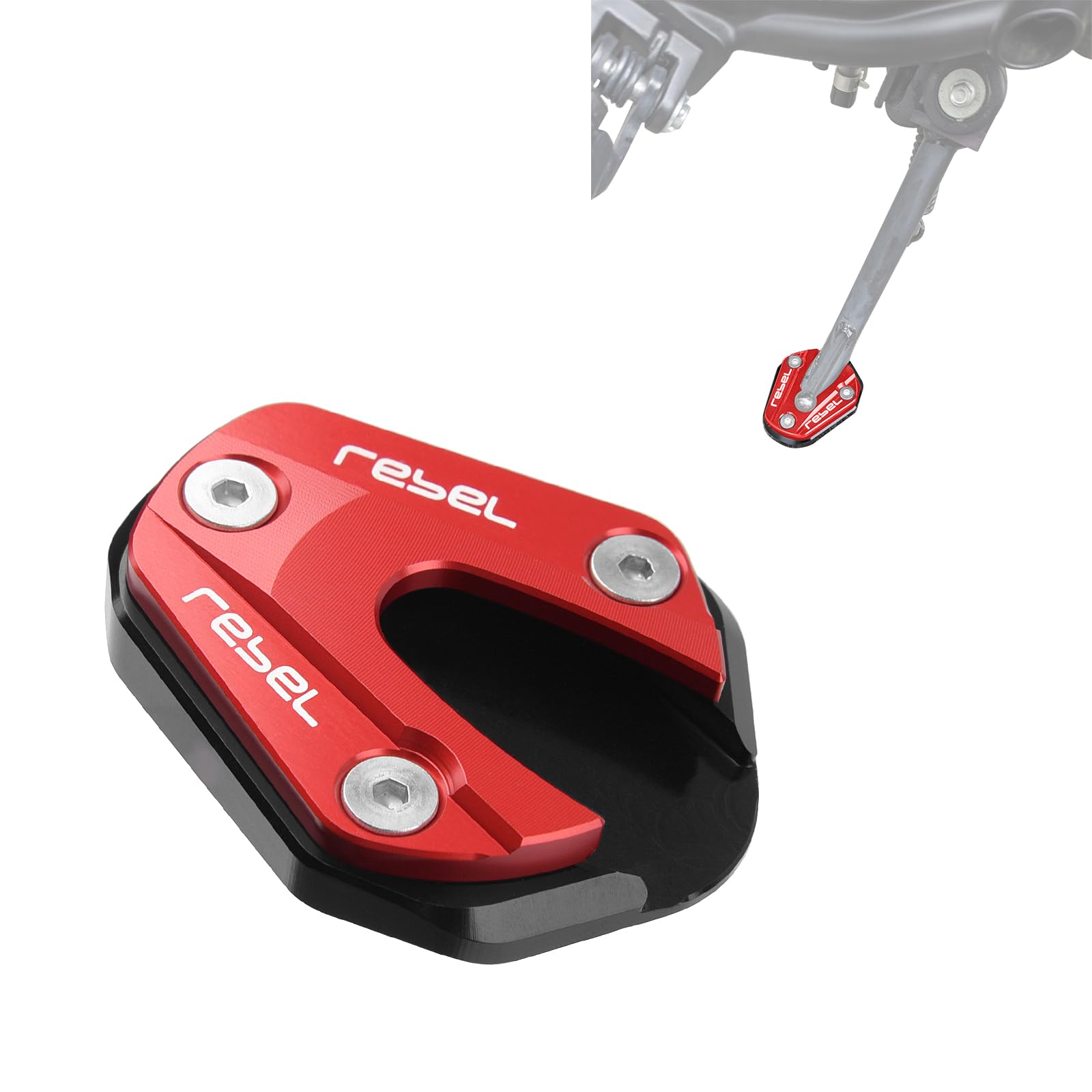 

GFARDMOTO Kickstand Extension Pad Side Stand Extension Pad Motorcycle Kickstand Bike Side Stand for червоний