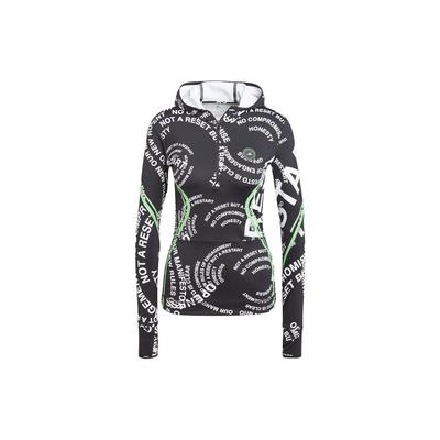 Felpa con Cappuccio con Stampa di Lettere Felpe Donna Nera IA9126