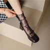 Transparent Floral Tulle Thin Pile Up Socks Chic Mesh Flower Lace Socks Breathable   Summer
