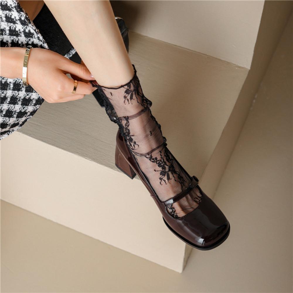 Transparent Floral Tulle Thin Pile Up Socks Chic Mesh Flower Lace Socks Breathable Summer