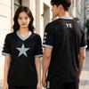 Herren Damen Fußball T-Shirts Kanyee West San Antonio Tour Fußballtrikot Lässige Mode Unisex Streetwear Kurzarm V-Ausschnitt Shirt