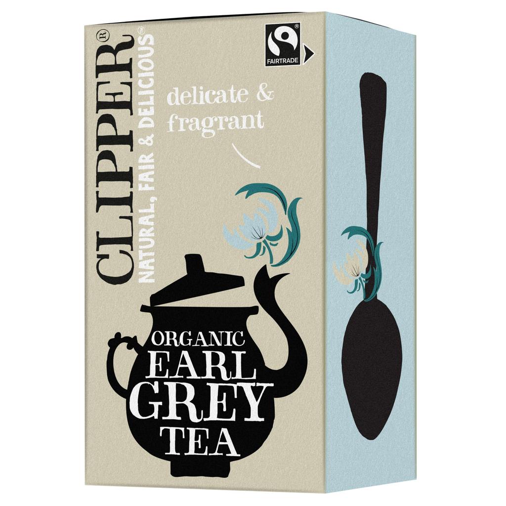 Clipper Tea Earl Grey 20 Tea Bags, Fairtrade, British, Natural, Premium Tea, Individually Wrapped