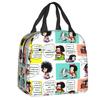 Maßgeschneiderte Mafalda Manga Thermoisolierte Lunchtaschen Damen Argentinien Cartoon Tragbarer Lunchbehälter für Reiseaufbewahrung Lebensmittelbox