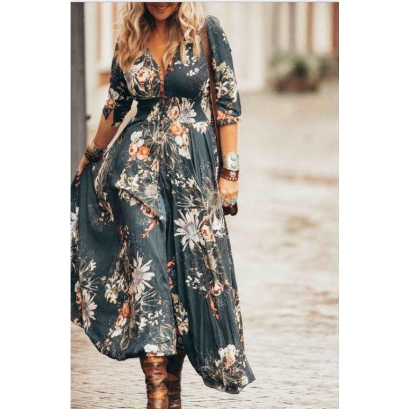 

2 Summer low-key luxury simple girls large-size women s clothing, personalized printing design collar sexy dress S