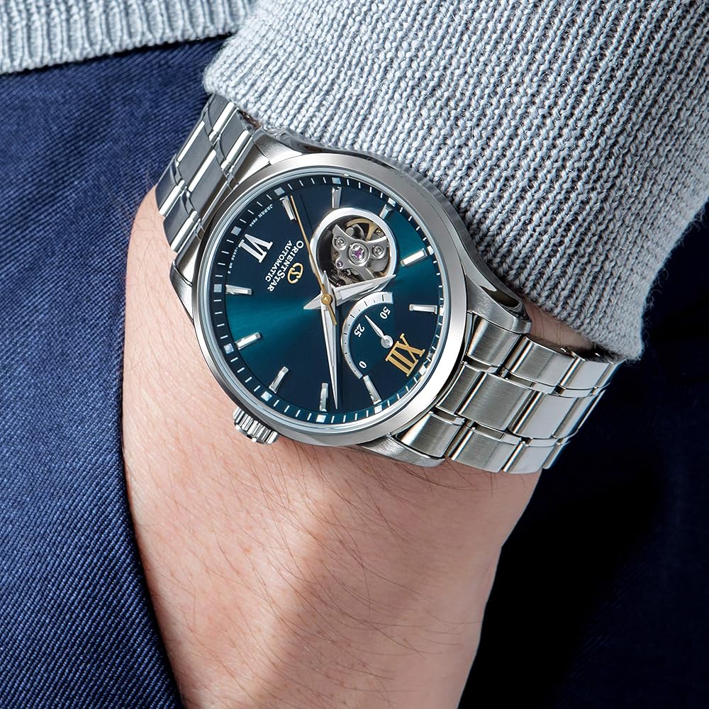 Orient Star Automatic Mechanical Watch Semi-Skeleton Open Heart Men's Green 2-Year Warranty