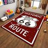 Vintage Route 66 Historic Road Sign Carpet with Red Background Suitable for use as an anti-slip for living room bedroom sofas