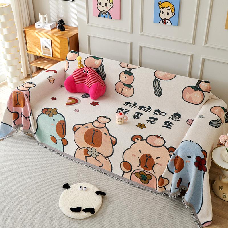 Cartoon Chenille Full Coverage Sofa Cover Universal Season Couch Protector Slipcover