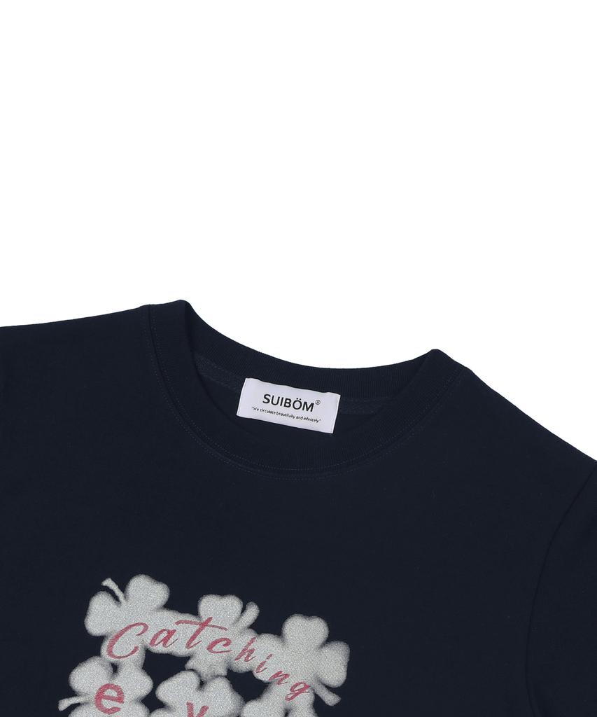SUIBOM Catching Eye Crop T-Shirt - Navy