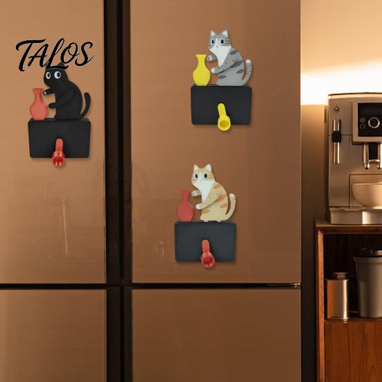 Talos Cat Pushing Vase Refrigerator Magnet, 3D Printed Whiskers Holder Pet Memorial Keepsake Decoration, Gift for Cats Lovers