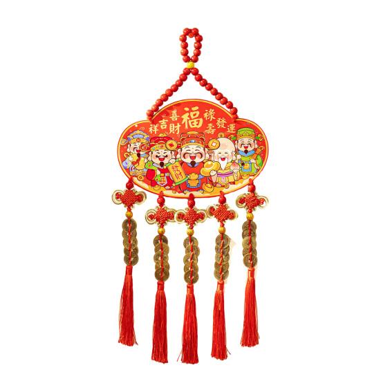Chinesische Neujahrsdekoration 2026 Jahr des Pferdes Türschild Traditionelles Wandbehang-Ornament mit kleinen Glöckchen für das Frühlingsfest Zuhause Büro Geschäft