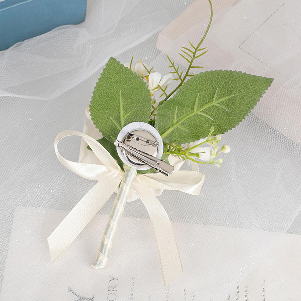 Elegant Artificial Rose Boutonniere Corsage with Delicate Craftsmanship Floral Brooch for Formal Gatherings Party