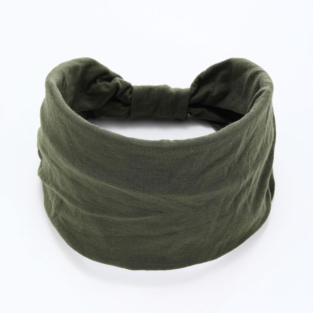 Bohemian Solid Color Stretchy Sports Headband - Sweat-Absorbing Yoga Hair Band Scarf Accessory