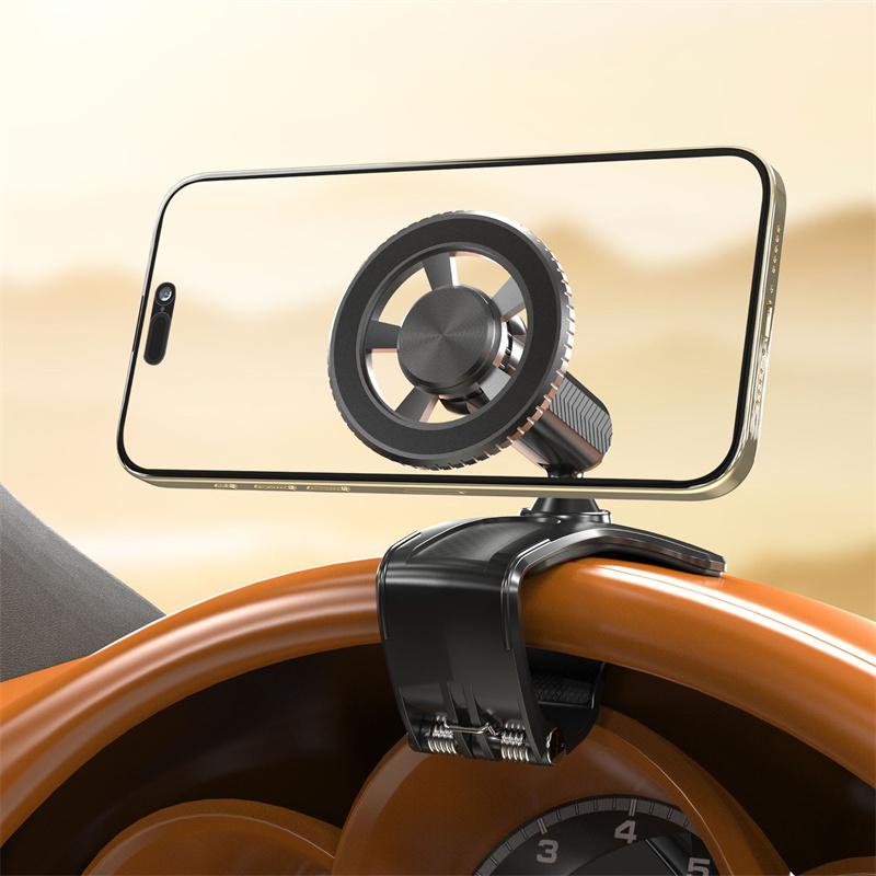 Magnetic Car Phone Holder 360° Rotation Magnetic Phone Stand Adjustable Portable Car Mount For Car Sun Visor Rearview Mirror чёрный