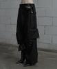 ETRE AU SOMMET Belted Two-Pocket Cutline Oversized Pants (Black)