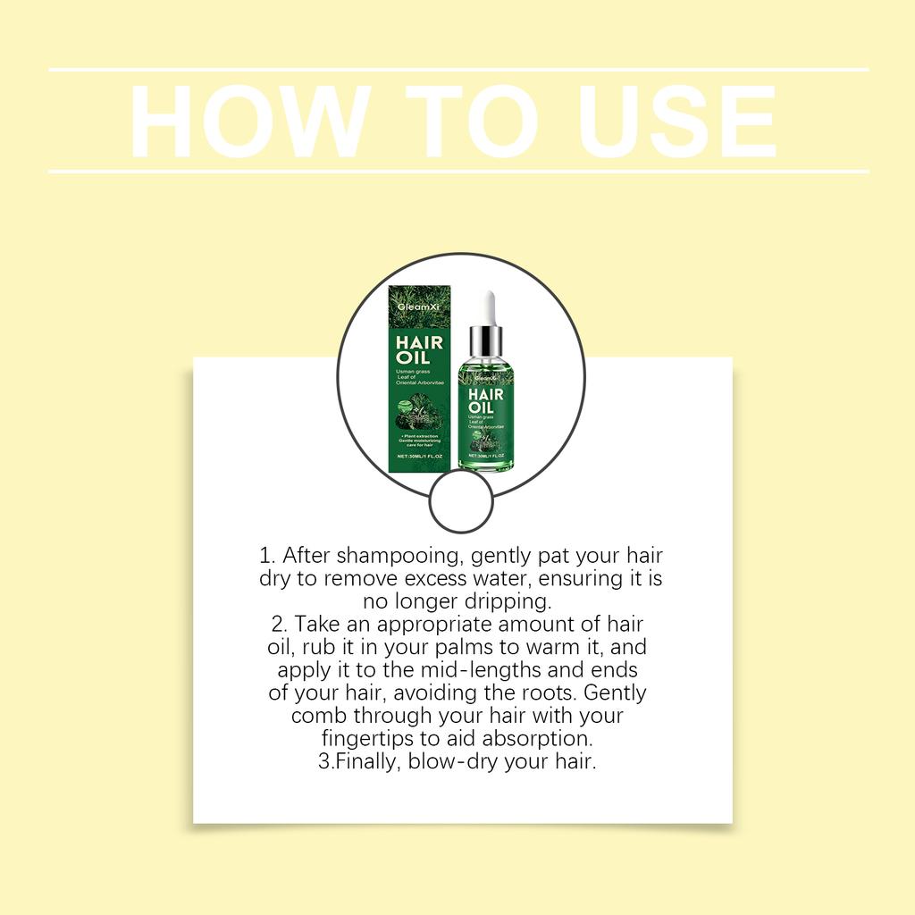 GleamXi Moisturizing Hair Care Oil - Nourishing Soft Shiny Hair, Lightweight Smooth Hair Strands, Refreshing Non-Greasy Hair Oil